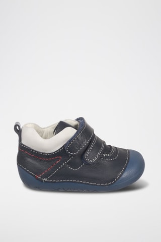 Baskets montantes en cuir - Blanc, rouge et bleu