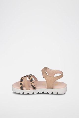 Sandali in pelle - Nero e beige