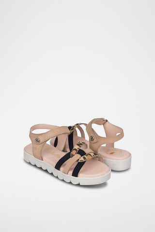 Sandali in pelle - Nero e beige