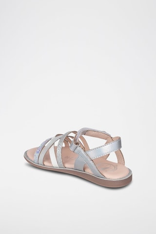 Sandali in pelle - Argentato e grigio