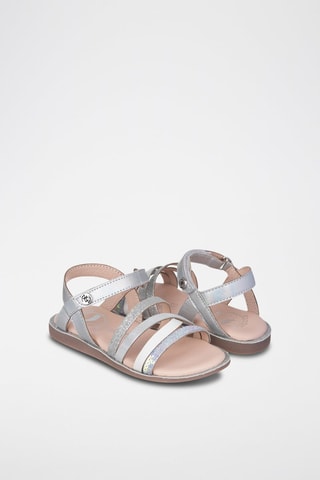 Sandali in pelle - Argentato e grigio