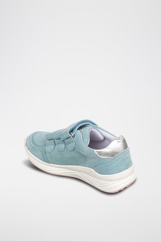Sneakers in pelle - Bianco, blu e argentato