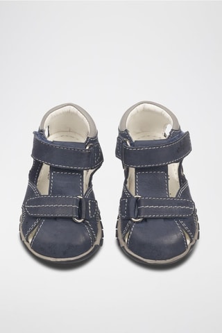 Sandales en cuir - Bleu et gris