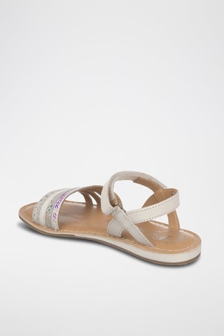 Sandali in pelle - Bianco e grigio