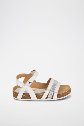 Sandali in pelle - Bianco e grigio