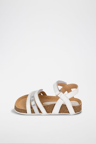 Sandali in pelle - Bianco e grigio