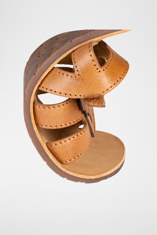 Sandali alla schiava in pelle - Marrone