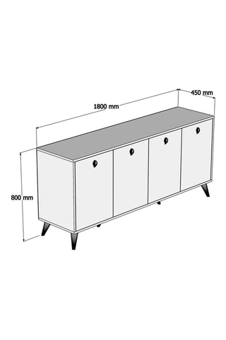 Bahut 4 portes - 180 x 45 x 80,8 cm