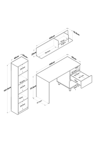 Bureau - 120 x 161 x 50 cm