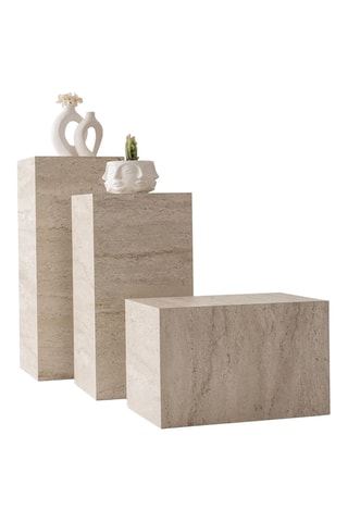 3 tables gigognes L.Ciceklik - 35 x 35 x 55/70/85 cm