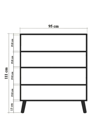 Meuble de rangement 4 portes Multilüx Saka - 95 x 111 x 36 cm
