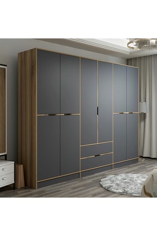 Armoire 10 portes Elina - 277 x 208 x 52 cm