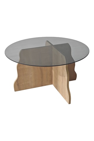 Table basse ronde en verre - 75 x 40 cm