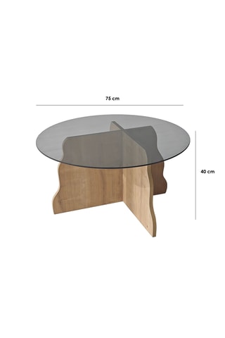 Table basse ronde en verre - 75 x 40 cm