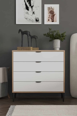 Commode 4 tiroirs - 88 x 90 x 40 cm