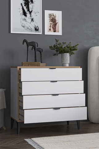 Commode 4 tiroirs - 88 x 90 x 40 cm