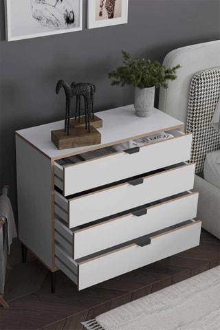 Commode 4 tiroirs - 88 x 90 x 40 cm