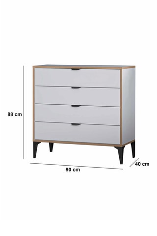 Commode 4 tiroirs - 88 x 90 x 40 cm