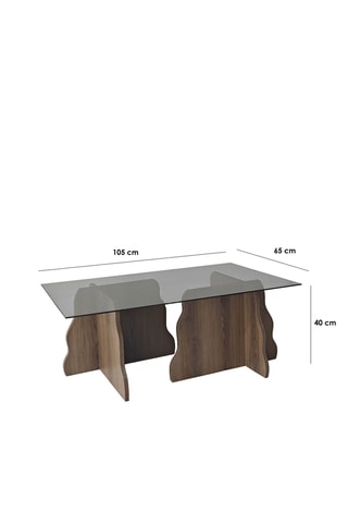 Table basse rectangle en verre - 105 x 65 x 40 cm