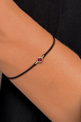 Bracciale - Argento placcato oro giallo e rubino