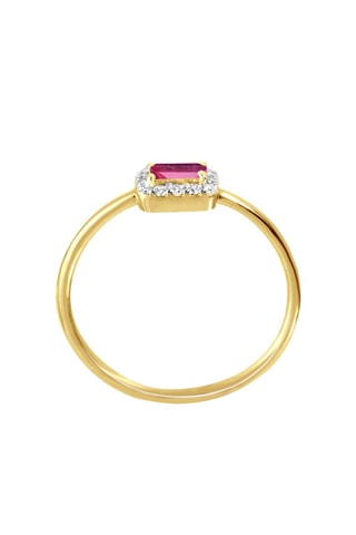 Anello - Argento, diamanti e rubino