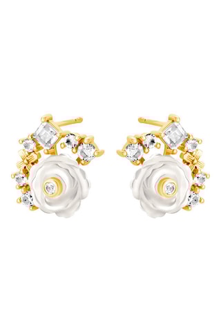 Orecchini - Argento, placcato oro giallo, madreperla e topazi