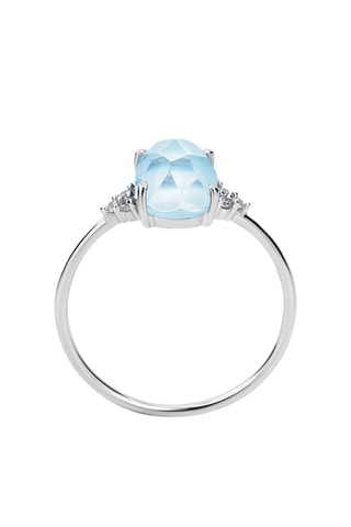 Anello - Argento, diamanti e topazio