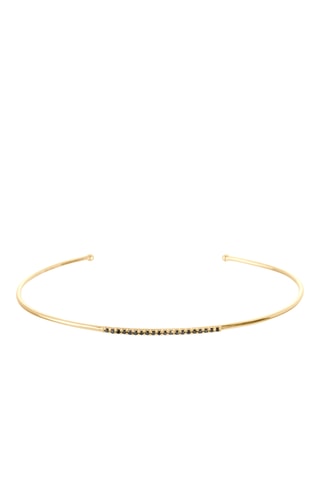 Bracciale bangle - Argento placcato oro giallo e diamanti