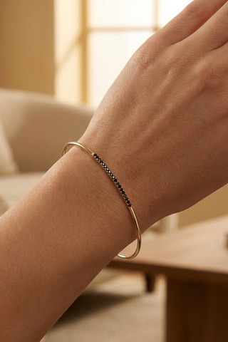 Bracciale bangle - Argento placcato oro giallo e diamanti