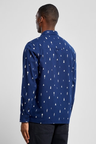 Camisa relaxed em algodão biológico - Azul-marinho