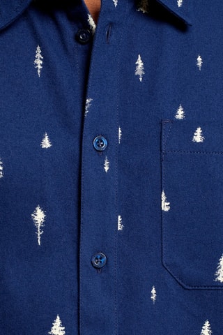 Camisa relaxed em algodão biológico - Azul-marinho