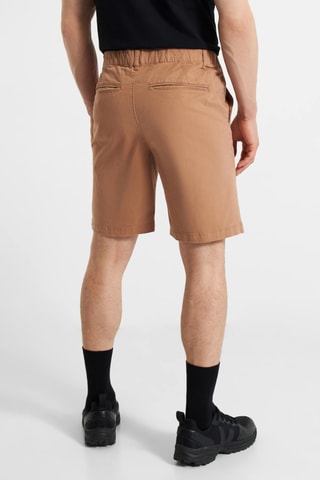 Calções direitos em algodão biológico - Camel