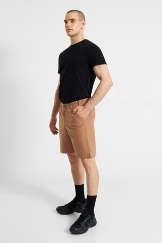 Calções direitos em algodão biológico - Camel