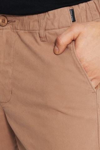 Calções direitos em algodão biológico - Camel