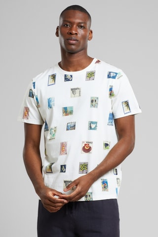 T-shirt regular em algodão biológico - Branco