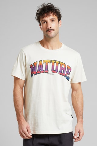 T-shirt regular em algodão biológico - Cru