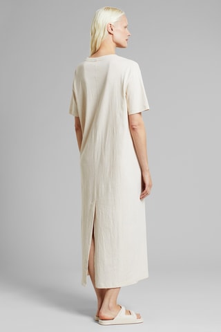 Vestido direito oversize em algodão biológico - Bege