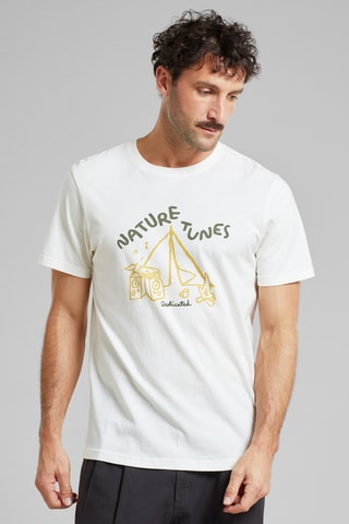 T-shirt regular em algodão biológico - Branco