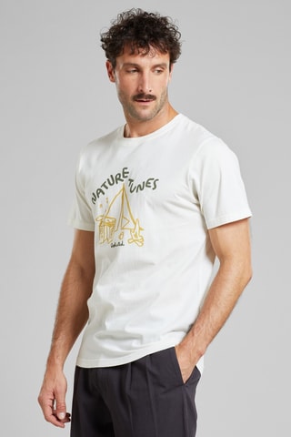 T-shirt regular em algodão biológico - Branco