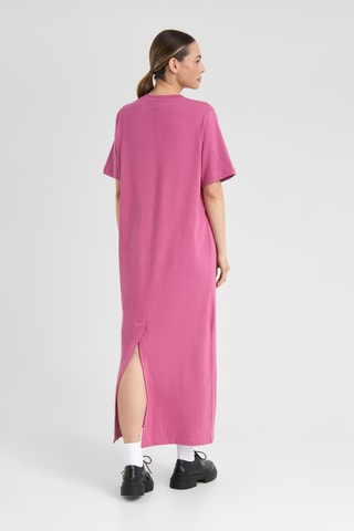 Vestido direito oversize em algodão biológico - Rosa