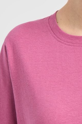 Vestido direito oversize em algodão biológico - Rosa