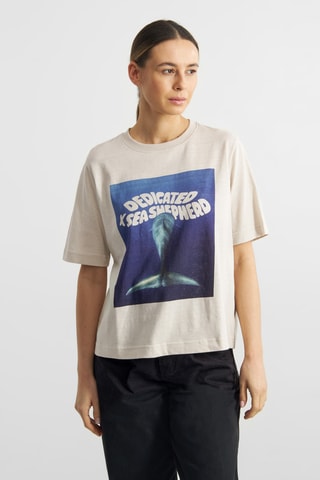 T-shirt em algodão biológico - Bege