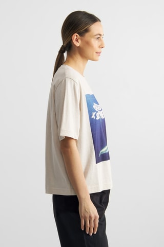 T-shirt em algodão biológico - Bege