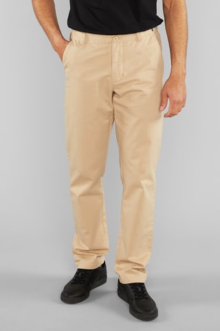 Calças chino em algodão biológico - Bege