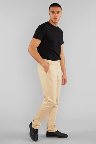 Calças chino em algodão biológico - Bege