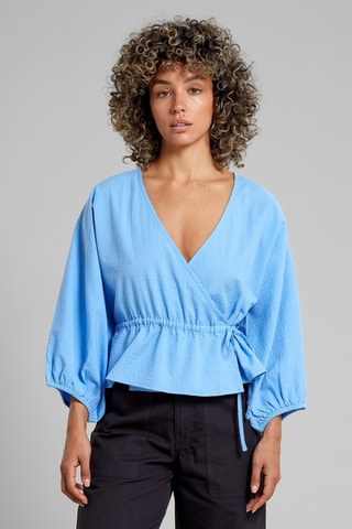 Top em algodão biológico - Azul