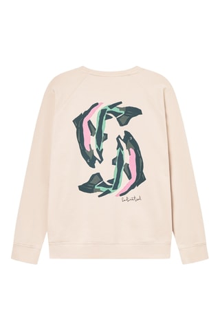 Sweat regular en coton biologique - Écru