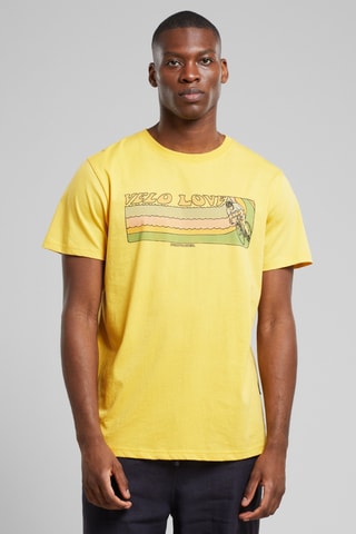 T-shirt regular em algodão biológico - Amarelo