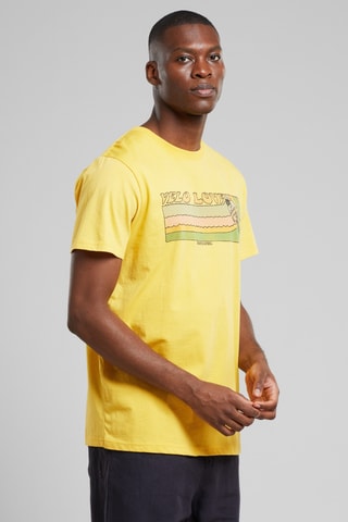 T-shirt regular em algodão biológico - Amarelo