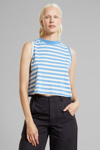 Crop top em algodão biológico - Azul